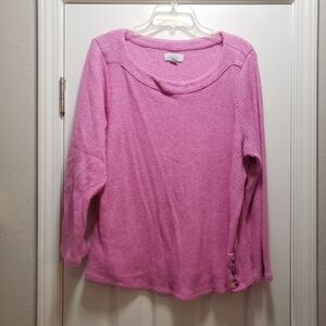 Croft & Barrow Bubblegum Pink Knit Top Plus Size XXL